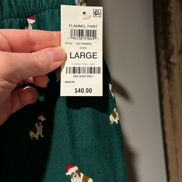 NWT Men’s Flannel Santa Bulldog PJ Pants - Picture 3 of 5
